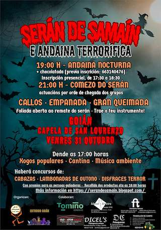 Fechas, información, programa, cartel, imágenes, mapa y ubicación de Festa do Samaín e Andaina Terrorífica de Goián (2025)  en  Tomiño