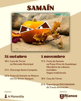 Fechas, información, programa, cartel, imágenes, mapa y ubicación de Festa do Samaín e Magosto (2025)  en  Rianxo