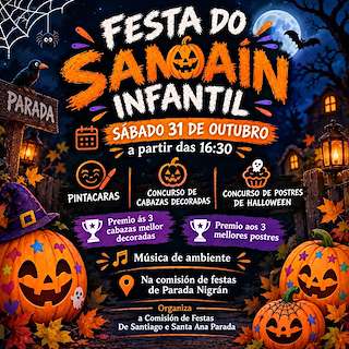 Fechas, información, programa, cartel, imágenes, mapa y ubicación de Festa do Samaín Infantil de Parada (2026)  en  Nigrán