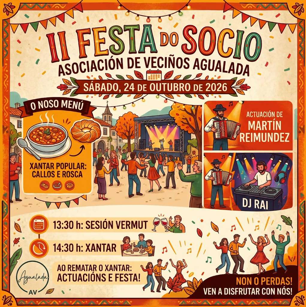 II Festa do Socio de Agualada (2026) en Coristanco