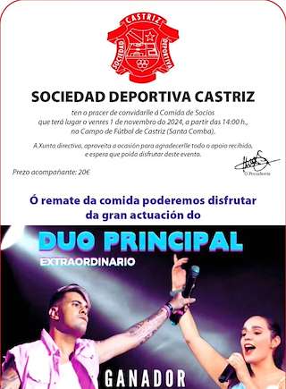 Fechas, información, programa, cartel, imágenes, mapa y ubicación de Festa do Socio de Castriz (2025)  en  Santa Comba