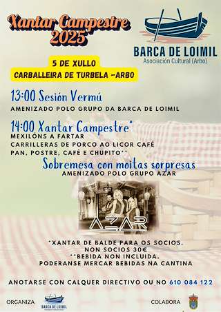 Fechas, información, programa, cartel, imágenes, mapa y ubicación de Festa do Socio e Xantar Campestre de Loimil  en  Arbo