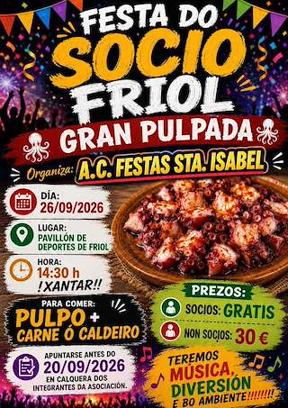 Fechas, información, programa, cartel, imágenes, mapa y ubicación de Festa do Socio (2026) en Friol