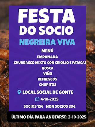 Fechas, información, programa, cartel, imágenes, mapa y ubicación de Festa do Socio (2025)  en  Negreira