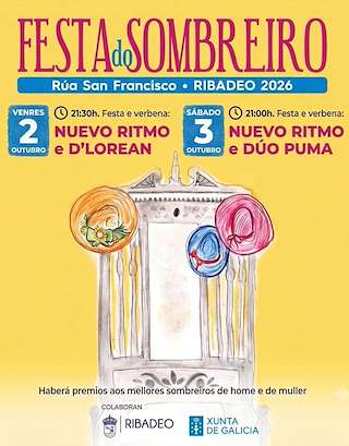 Fechas, información, programa, cartel, imágenes, mapa y ubicación de Festa do Sombreiro (2026)  en  Ribadeo