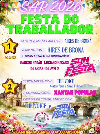 Fechas, información, programa, cartel, imágenes, mapa y ubicación de Festa do Traballador de Sar (2026)  en  Santiago de Compostela