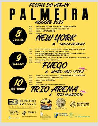 Fechas, información, programa, cartel, imágenes, mapa y ubicación de Festa do Verán de Palmeira  en  Ribeira