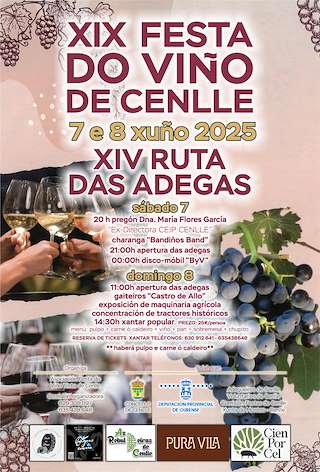 Fechas, información, programa, cartel, imágenes, mapa y ubicación de XIX Festa do Viño Tinto - XIV Ruta das Adegas  en  Cenlle