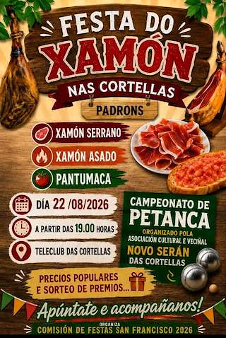 Fechas, información, programa, cartel, imágenes, mapa y ubicación de Festa do Xamón das Cortellas (2026)  en  Ponteareas
