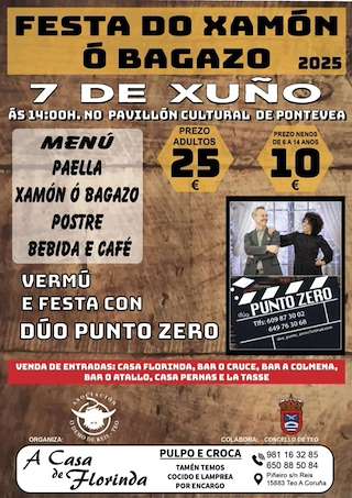 Fechas, información, programa, cartel, imágenes, mapa y ubicación de Festa do Xamón ó Bagazo  en  Teo