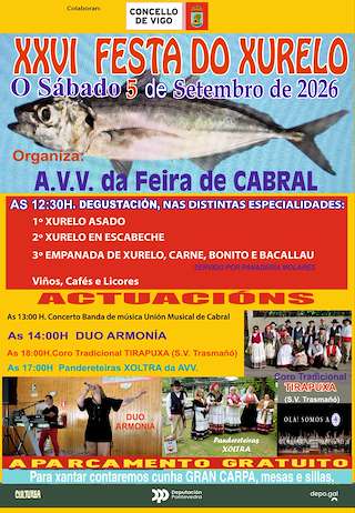 Fechas, información, programa, cartel, imágenes, mapa y ubicación de XXVI Festa do Xurelo de Cabral (2026) en Vigo