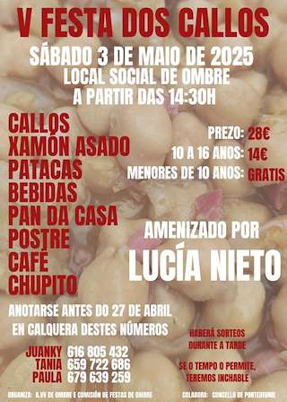 Fechas, información, programa, cartel, imágenes, mapa y ubicación de V Festa dos Callos de Ombre   en  Pontedeume