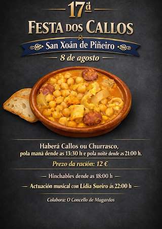 Fechas, información, programa, cartel, imágenes, mapa y ubicación de XVII Festa dos Callos de San Xoán de Piñeiro (2026)  en  Mugardos