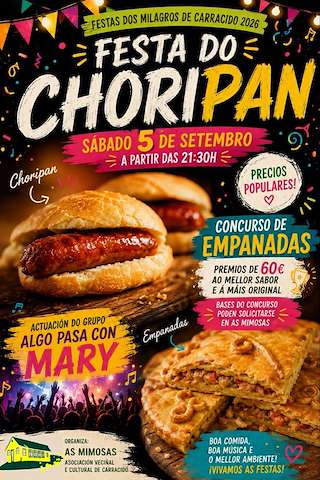 Fechas, información, programa, cartel, imágenes, mapa y ubicación de Festa dos Choripanes de Carracido (2026)  en  O Porriño