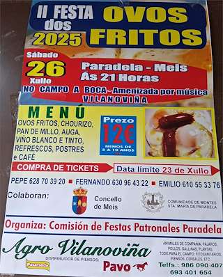 Fechas, información, programa, cartel, imágenes, mapa y ubicación de II Festa dos Ovos Fritos de Vilanoviña  en  Meis