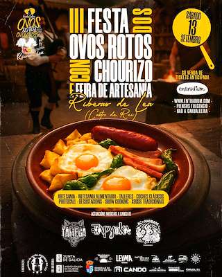 Fechas, información, programa, cartel, imágenes, mapa y ubicación de III Festa dos Ovos Rotos con Chourizo e Feira de Artesanía  en  Castro de Rei