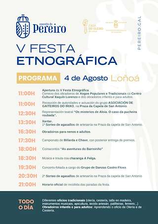 Fechas, información, programa, cartel, imágenes, mapa y ubicación de V Festa Etnográfica  en  O Pereiro de Aguiar