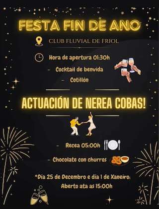 Fechas, información, programa, cartel, imágenes, mapa y ubicación de Festa Fin de Ano  en  Friol