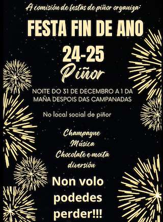Fechas, información, programa, cartel, imágenes, mapa y ubicación de Festa Fin de Ano  en  Piñor