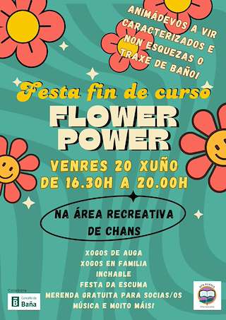 Fechas, información, programa, cartel, imágenes, mapa y ubicación de Festa Fin de Curso Flower Power  en  A Baña