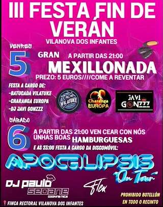 Fechas, información, programa, cartel, imágenes, mapa y ubicación de III Festa Fin de Verán  en  Celanova