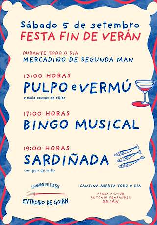 Fechas, información, programa, cartel, imágenes, mapa y ubicación de Festa Fin de Verán de Goián (2026)  en  Tomiño