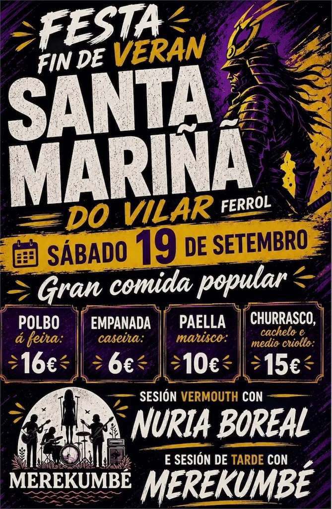 Festa fin de Verán de Santa Mariña do Vilar (2026) en Ferrol
