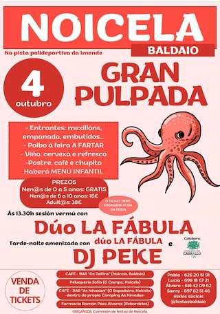 Fechas, información, programa, cartel, imágenes, mapa y ubicación de Festa Fin do Verán de Noicela - Baldaio (2025)  en  Carballo