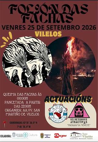 Fechas, información, programa, cartel, imágenes, mapa y ubicación de Festa Folión de Fachas de Vilelos (2026) en O Saviñao
