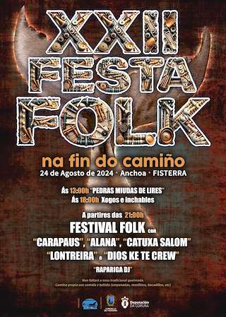 Fechas, información, programa, cartel, imágenes, mapa y ubicación de XXII Festa Folk na Fin do Camiño  en  Fisterra