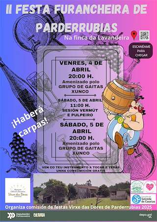 Fechas, información, programa, cartel, imágenes, mapa y ubicación de Festa Furancheira de Parderrubias  en  Salceda de Caselas