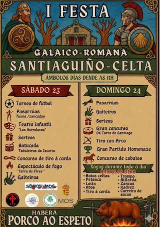 Fechas, información, programa, cartel, imágenes, mapa y ubicación de I Festa Galaico-Romana Santiaguiño Celta (2026)  en  Mos