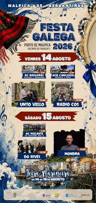 Fechas, información, programa, cartel, imágenes, mapa y ubicación de XVII Festa Galega (2026) en Malpica de Bergantiños