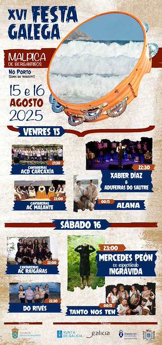 Fechas, información, programa, cartel, imágenes, mapa y ubicación de XVI Festa Galega  en  Malpica de Bergantiños