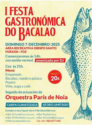 Fechas, información, programa, cartel, imágenes, mapa y ubicación de I Festa Gastronómica do Bacalao (2025)  en  Foz