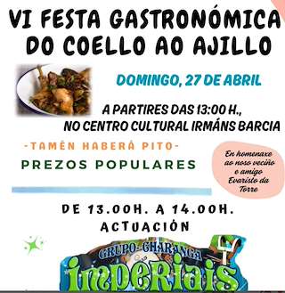 Fechas, información, programa, cartel, imágenes, mapa y ubicación de VI Festa Gastronómica do Coello ao Ajillo  en  Ponteareas