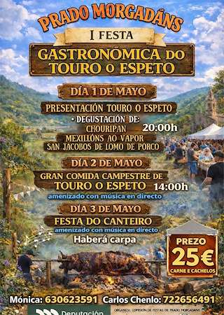 Fechas, información, programa, cartel, imágenes, mapa y ubicación de I Festa Gastronómica do Touro o Espeto de Prado Morgadáns  (2026)  en  Gondomar
