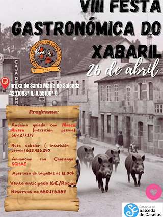 Fechas, información, programa, cartel, imágenes, mapa y ubicación de VIII Festa Gastronómica do Xabaril (2026)  en  Salceda de Caselas