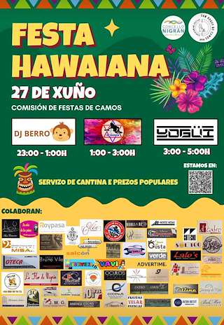 Fechas, información, programa, cartel, imágenes, mapa y ubicación de Festa Hawaiana de Camos (2026)  en  Nigrán