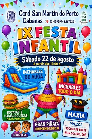 Fechas, información, programa, cartel, imágenes, mapa y ubicación de IX Festa Infantil  (2026)  en  Cabanas