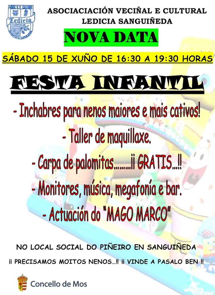 Festa Infantil de Sanguiñeda en Mos