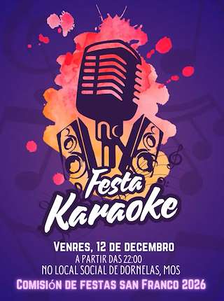 Fechas, información, programa, cartel, imágenes, mapa y ubicación de Festa Karaoke de Dornelas (2025)  en  Mos