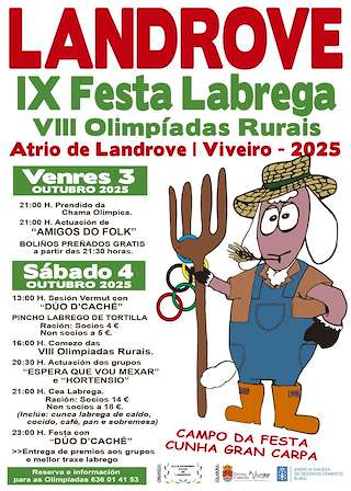 Fechas, información, programa, cartel, imágenes, mapa y ubicación de IX Festa Labrega de Landrove (2025)  en  Viveiro