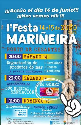 Fechas, información, programa, cartel, imágenes, mapa y ubicación de I Festa Mariñeira de Cesantes  en  Redondela