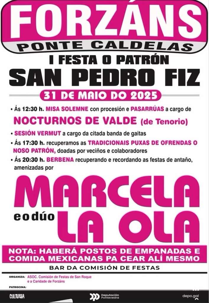 I Festa O Patrón San Pedro Fiz de Forzáns (2025) en Ponte Caldelas
