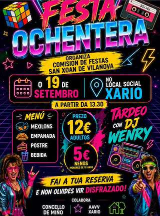 Fechas, información, programa, cartel, imágenes, mapa y ubicación de Festa Ochentera de Vilanova (2026)  en  Miño