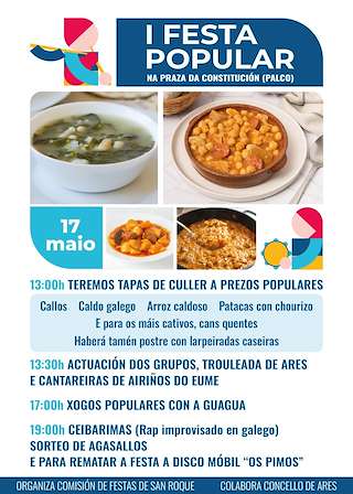 Fechas, información, programa, cartel, imágenes, mapa y ubicación de I Festa Popular  en  Ares