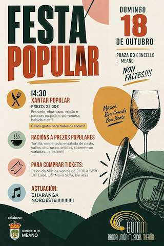 Fechas, información, programa, cartel, imágenes, mapa y ubicación de Festa Popular da Banda  (2026)  en  Meaño