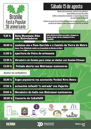 Fechas, información, programa, cartel, imágenes, mapa y ubicación de Festa Popular de Bronlle (2026) en Moaña