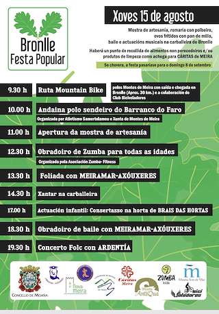 Fechas, información, programa, cartel, imágenes, mapa y ubicación de Festa Popular de Bronlle  en  Moaña